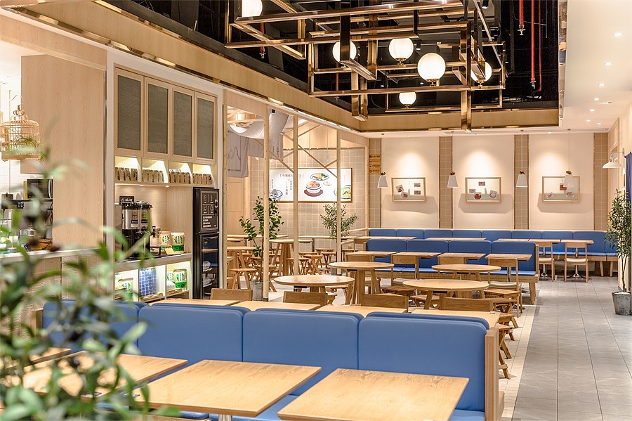 鄭州牛腩飯餐飲店裝修公司設(shè)計案例