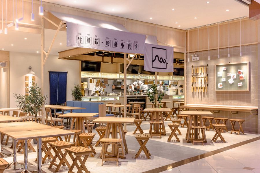 鄭州牛腩飯餐飲店裝修公司設(shè)計案例